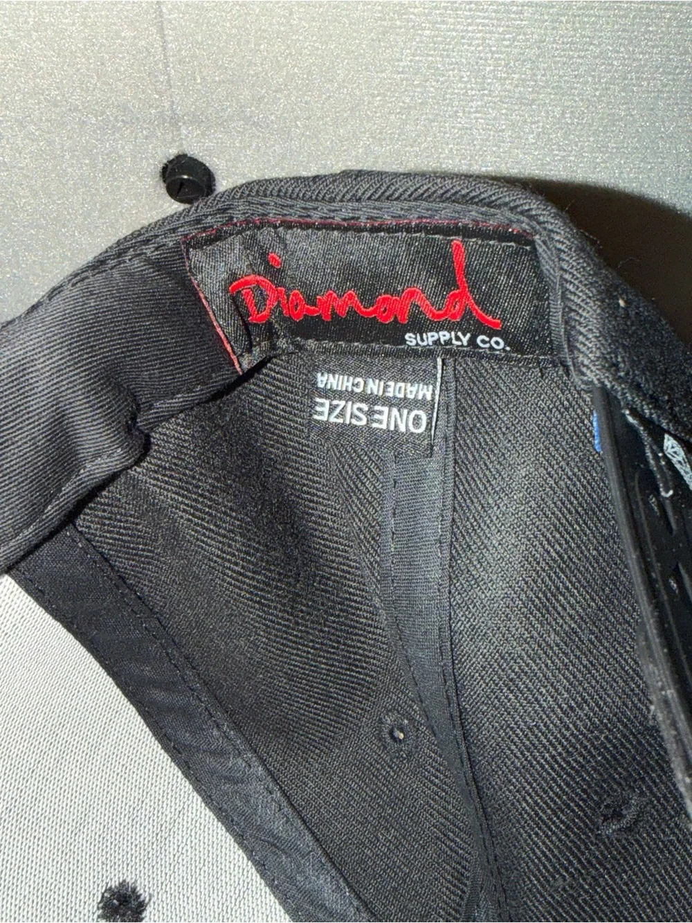 Diamond Supply Co. Black Cap with White Diamond Patch